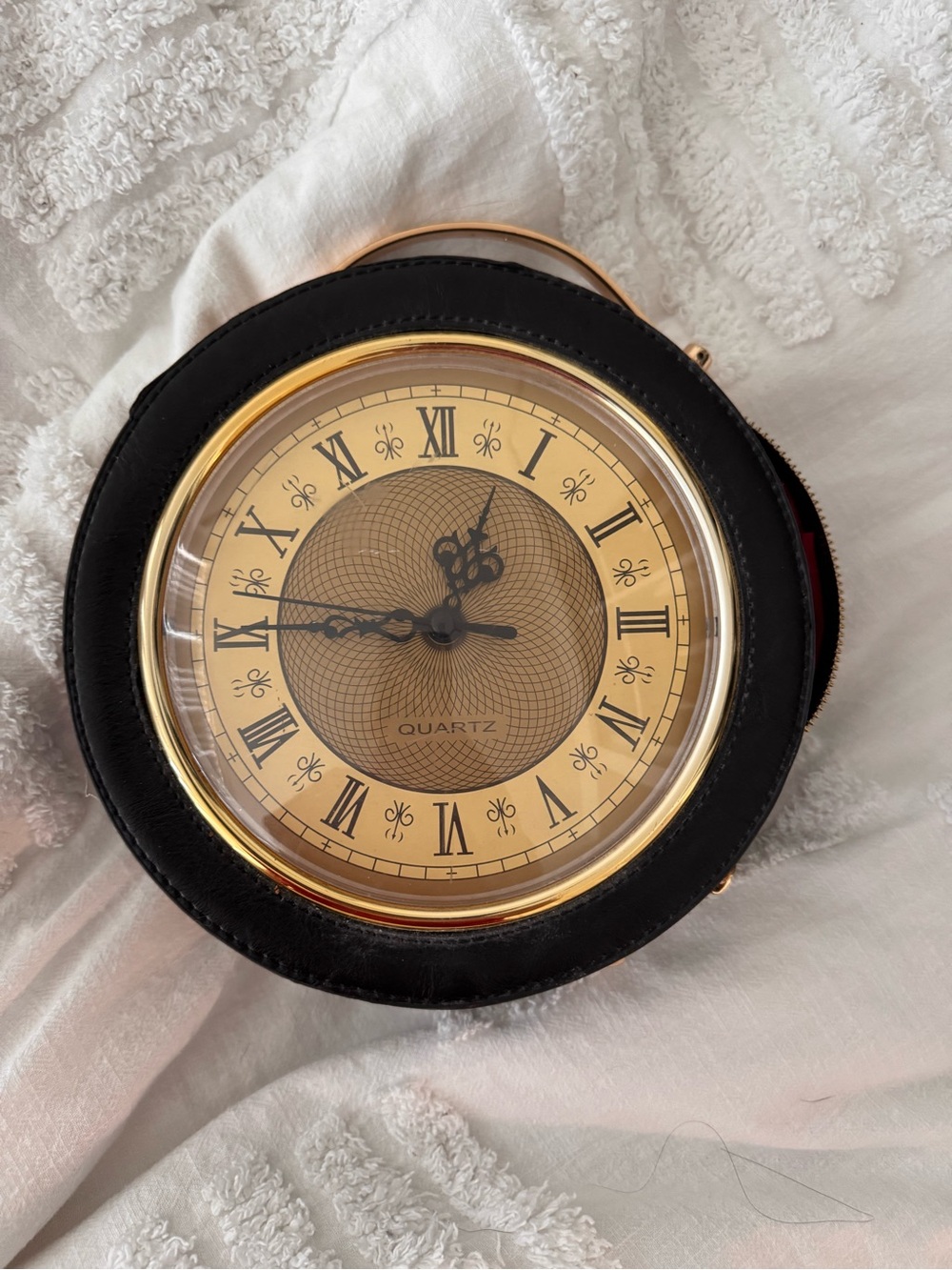 Black and Gold Clock Bag - Quartz Clock bag